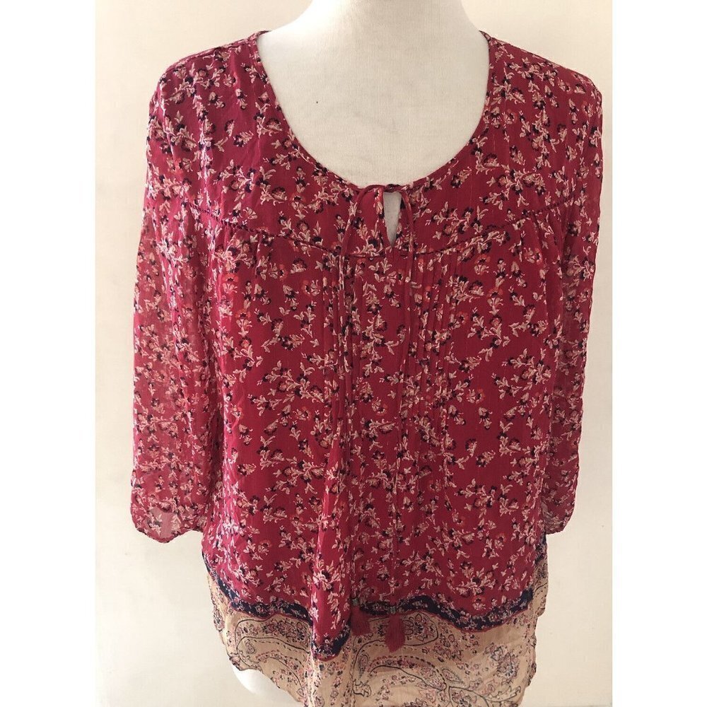 St John's Bay Women's Top PL  Colorful - 3/4 Sleeves